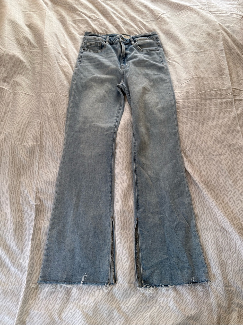 Hidden High Waist Bootcut Jeans with Split Hem